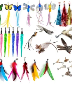 Cat Feather Toy Accessories False Birds Worm Toy with Bell Kitten