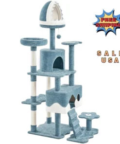 72.5″ H Ocean-themed Cat Tree with Scratching Posts