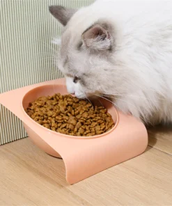 Pet Cat Food Bowl  Durable Plastic Standing