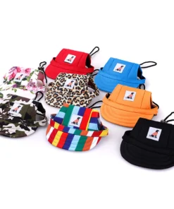 Pet Dog Baseball Cap Hat with Neck Strap Adjustable Comfortable