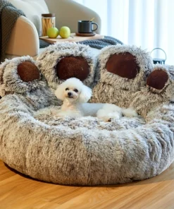 Dog Bed Pet Sofa Cute Bear Paw Shape Comfortable Cozy