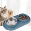 Pet Feeding Bowl Stainless Steel Bowl Silicone Base Anti-Wrestling Dog