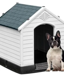 Large Plastic Dog House Outdoor Indoor Doghouse Puppy Shelter