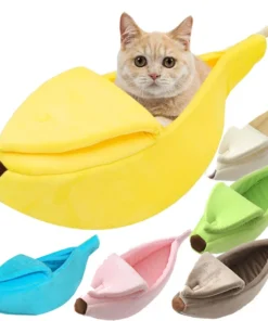 Warm Banana Shaped Dog Cat Bed Cozy Basket
