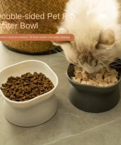 Cat High Foot Ceramics Bowls Small Medium Food Water Feeder